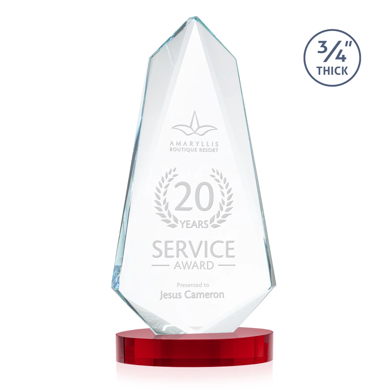 Customized Starfire Crystal Arrow Award with Deep Bevels, awards for sales achievement awards