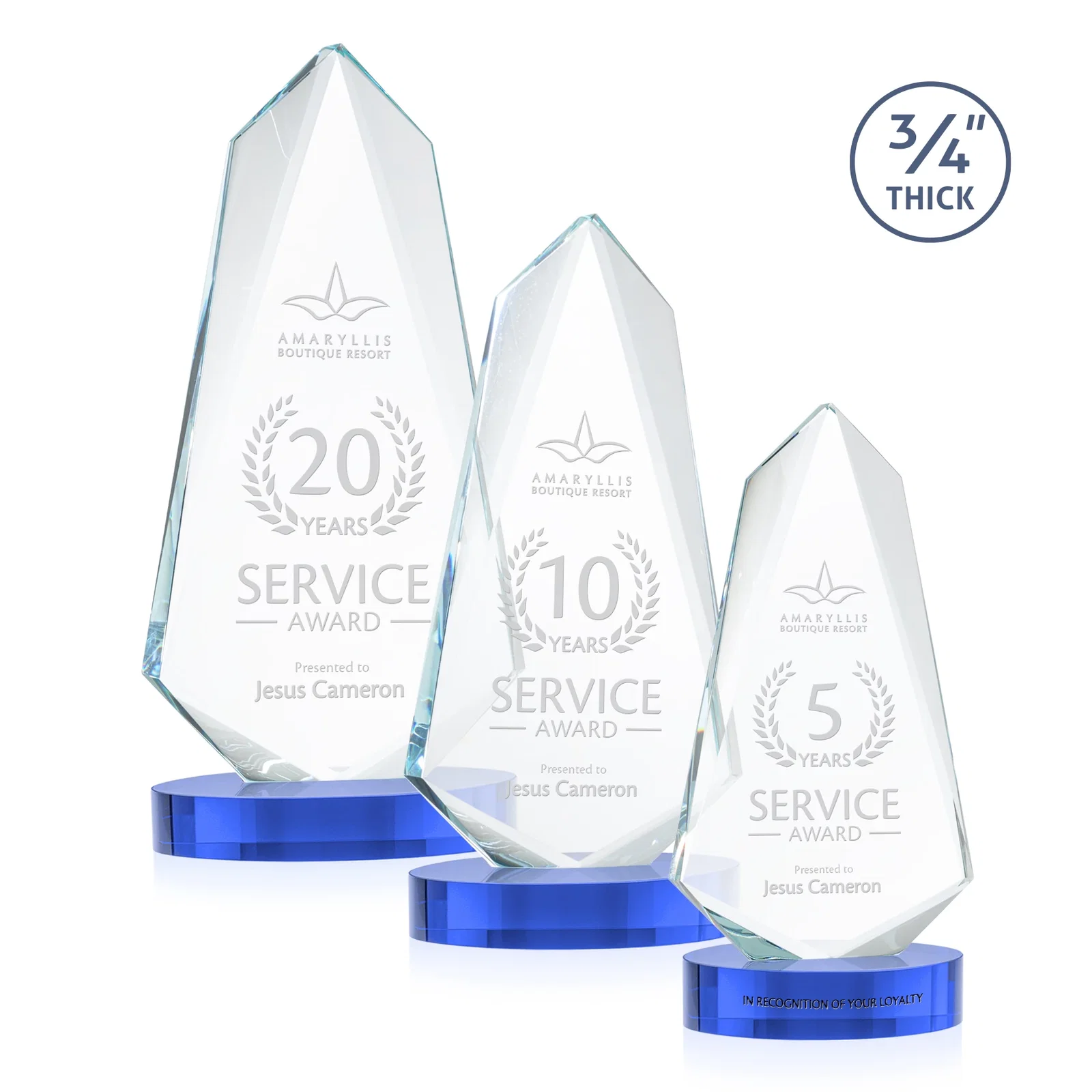 Customized Starfire Crystal Arrow Award with Deep Bevels, awards for retirement presentations