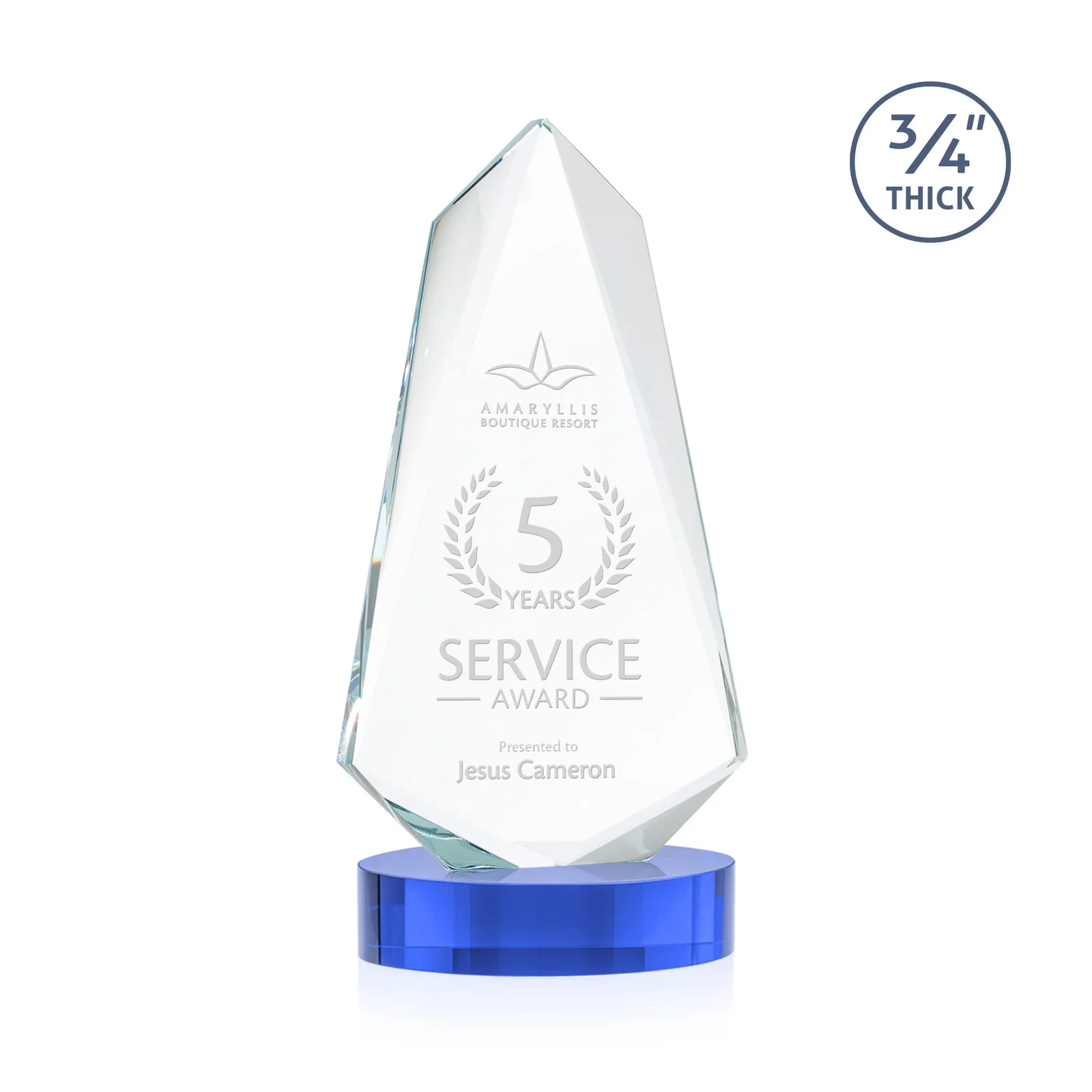 Customized Starfire Crystal Arrow Award with Deep Bevels, awards for team milestone celebrations