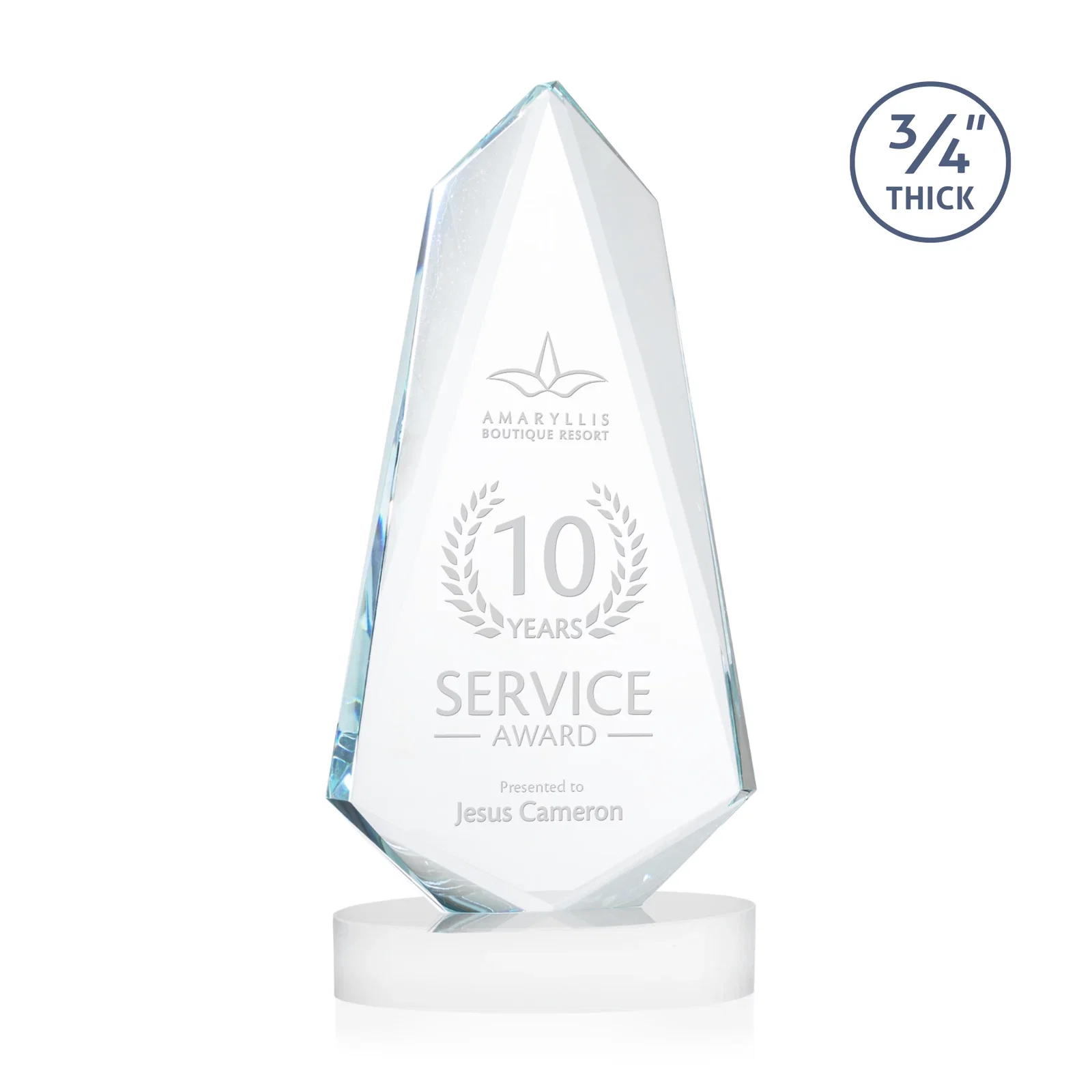 Customized Starfire Crystal Arrow Award with Deep Bevels, awards for dealer and partner awards