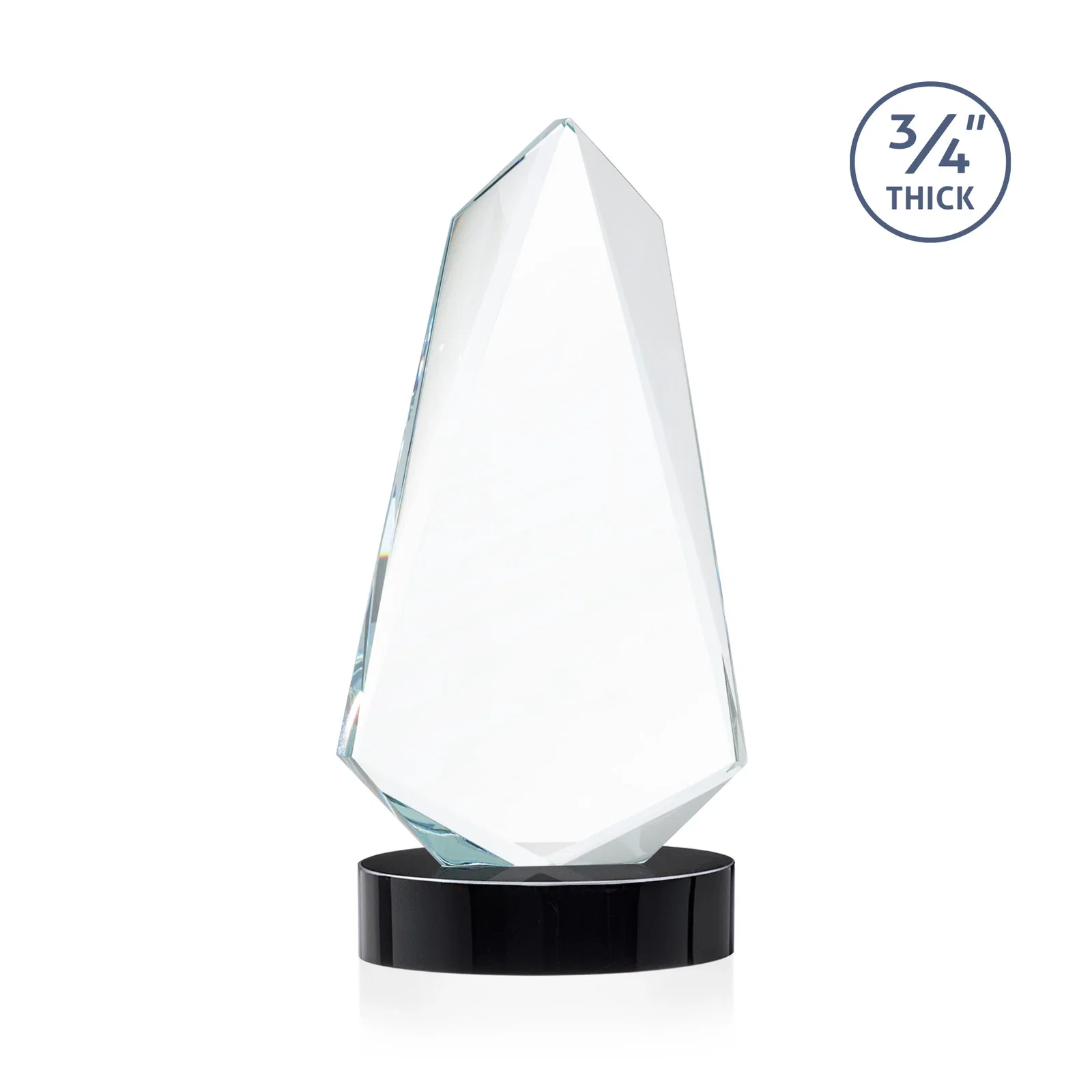 Custom engraved Starfire Crystal Arrow Award with Deep Bevels, awards for employee recognition