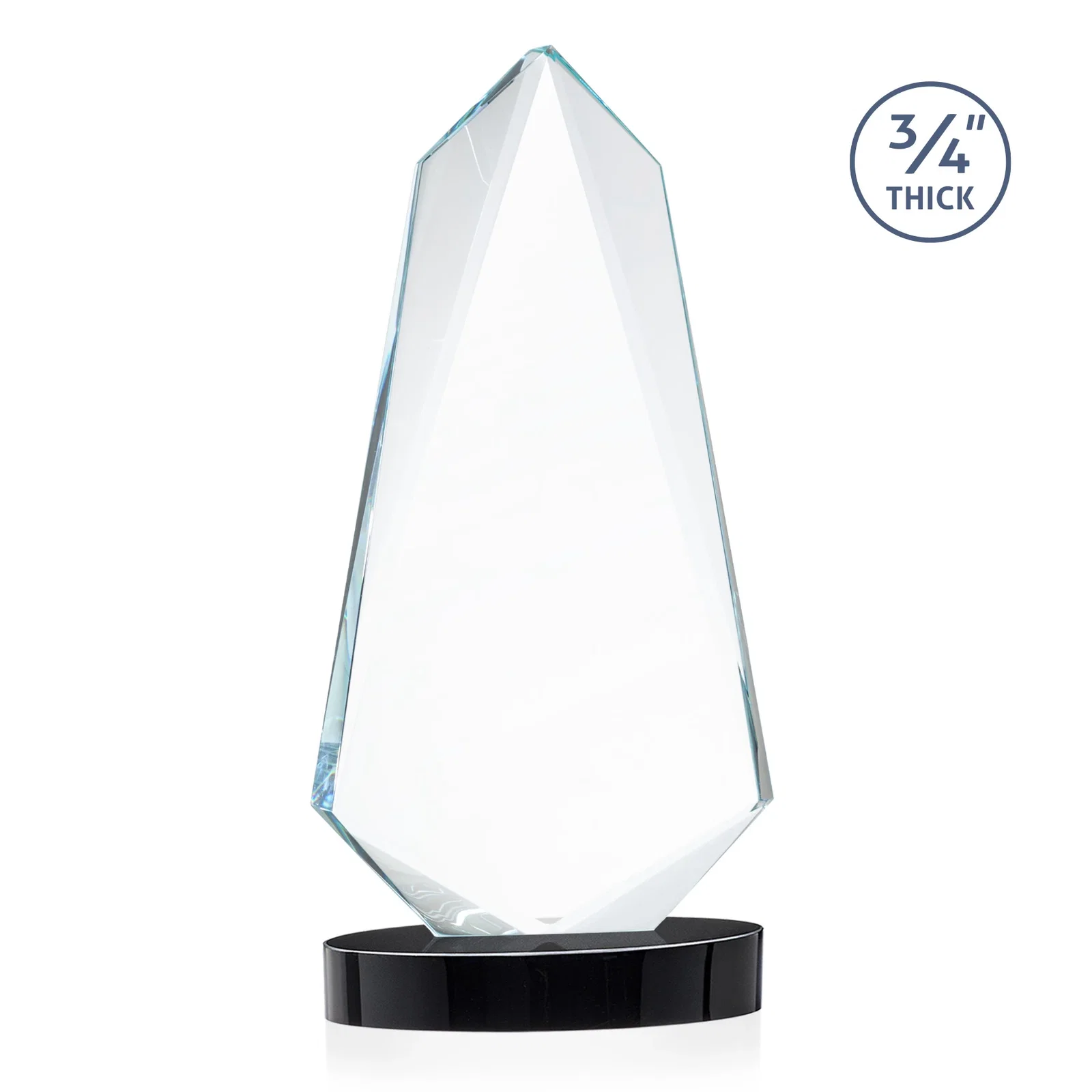 Custom engraved Starfire Crystal Arrow Award with Deep Bevels, awards for service anniversary gifts