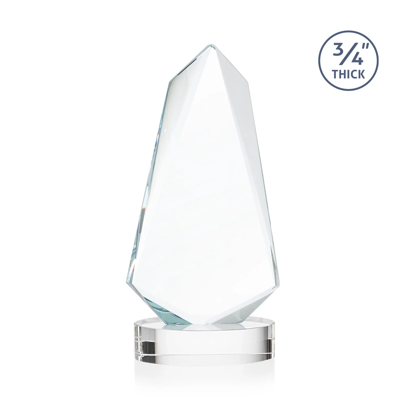Custom engraved Starfire Crystal Arrow Award with Deep Bevels, awards for sales achievement awards