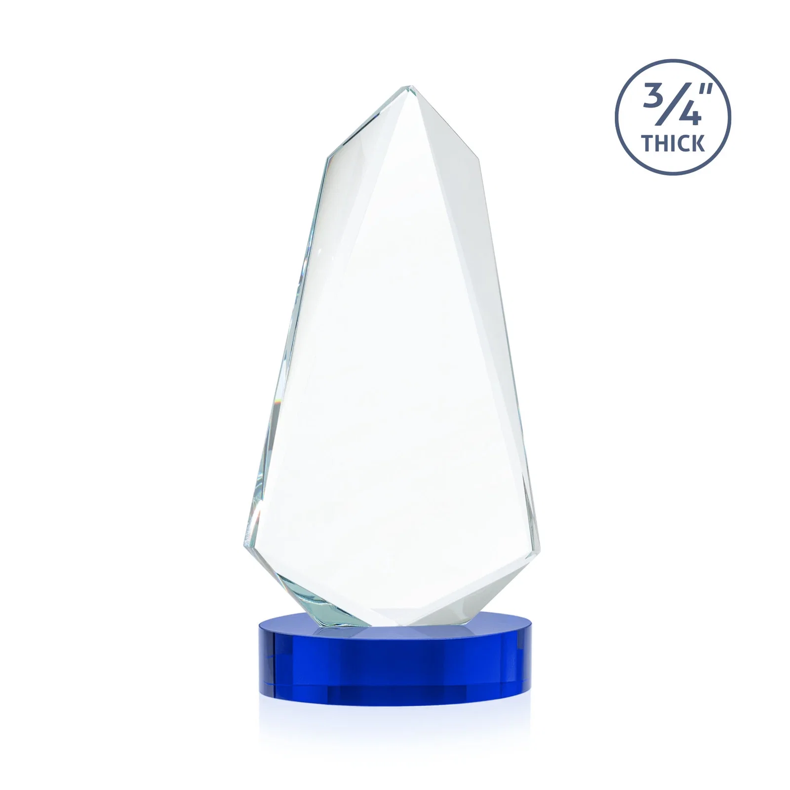 Custom engraved Starfire Crystal Arrow Award with Deep Bevels, awards for donor appreciation