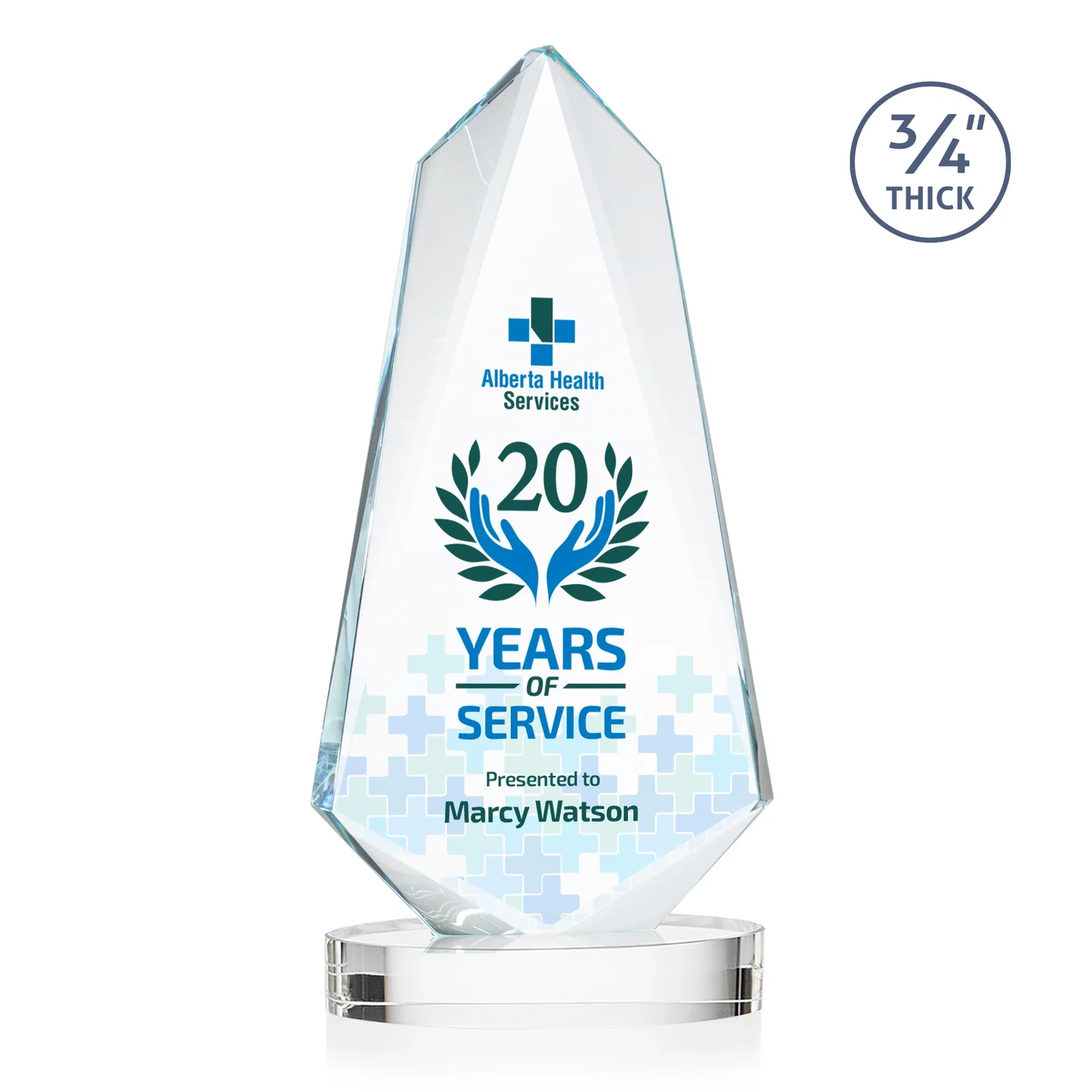 Custom Starfire Crystal Arrow Award with Deep Bevels, awards for graduation ceremonies