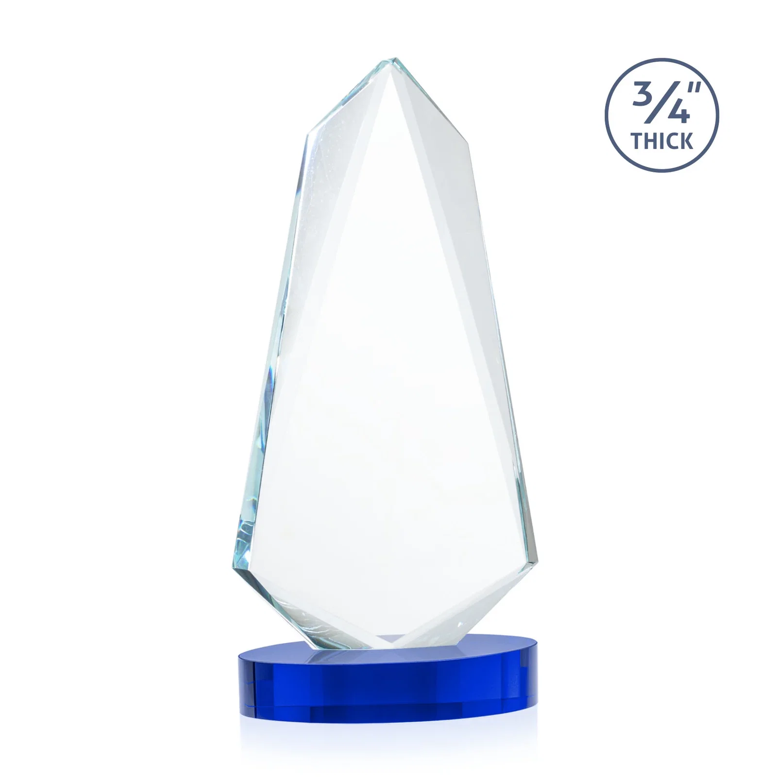 Custom engraved Starfire Crystal Arrow Award with Deep Bevels, awards for graduation ceremonies