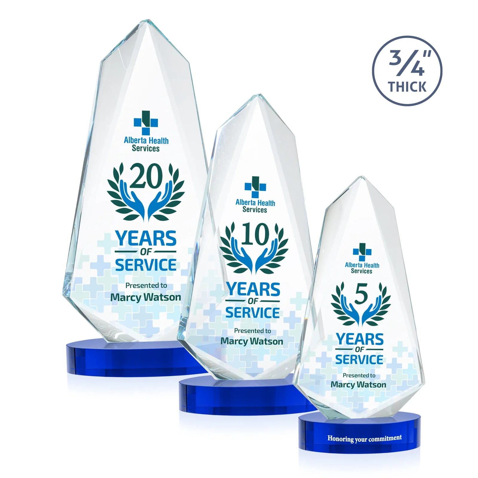 Custom Starfire Crystal Arrow Award with Deep Bevels, awards for safety achievement programs