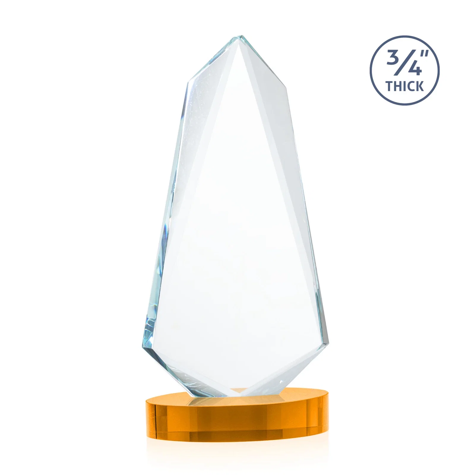 Custom engraved Starfire Crystal Arrow Award with Deep Bevels, awards for dealer and partner awards