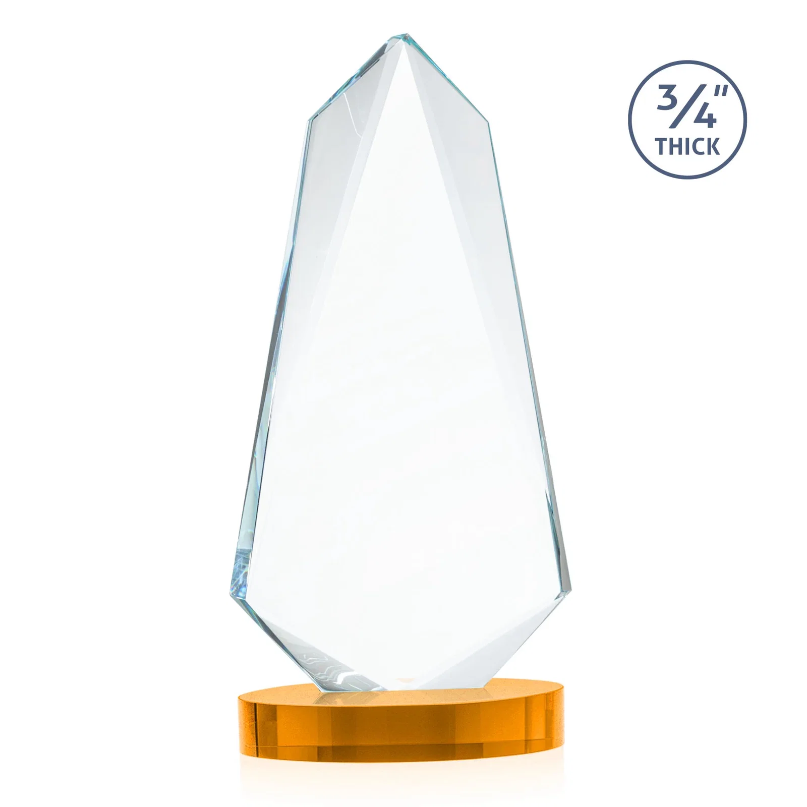 Custom engraved Starfire Crystal Arrow Award with Deep Bevels, awards for company anniversary events