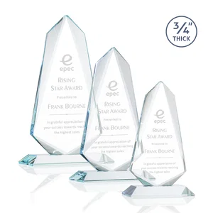 Starfire Crystal Arrow Award with Wood or Crystal Mitered Base