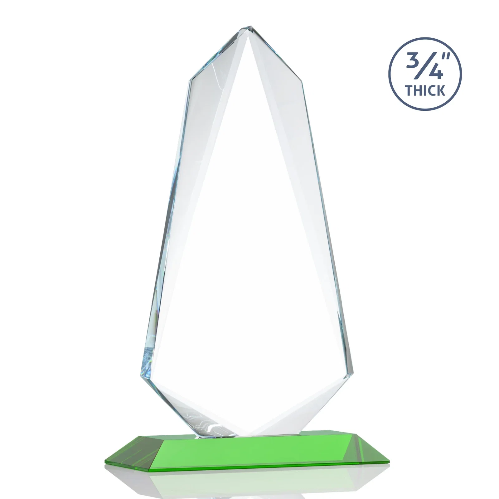 Personalized Starfire Crystal Arrow Award with Wood or Crystal Mitered Base, with your logo for safety achievement programs