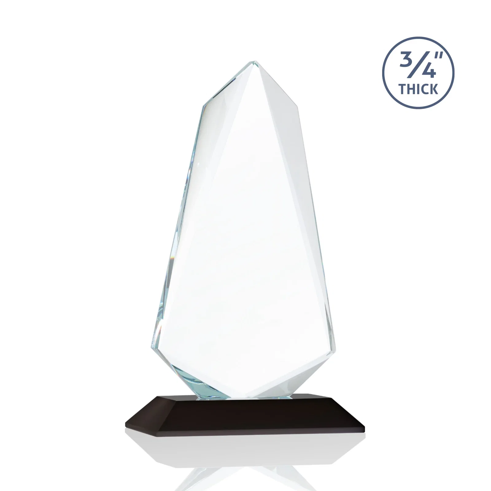 Personalized Starfire Crystal Arrow Award with Wood or Crystal Mitered Base, with your logo for volunteer appreciation