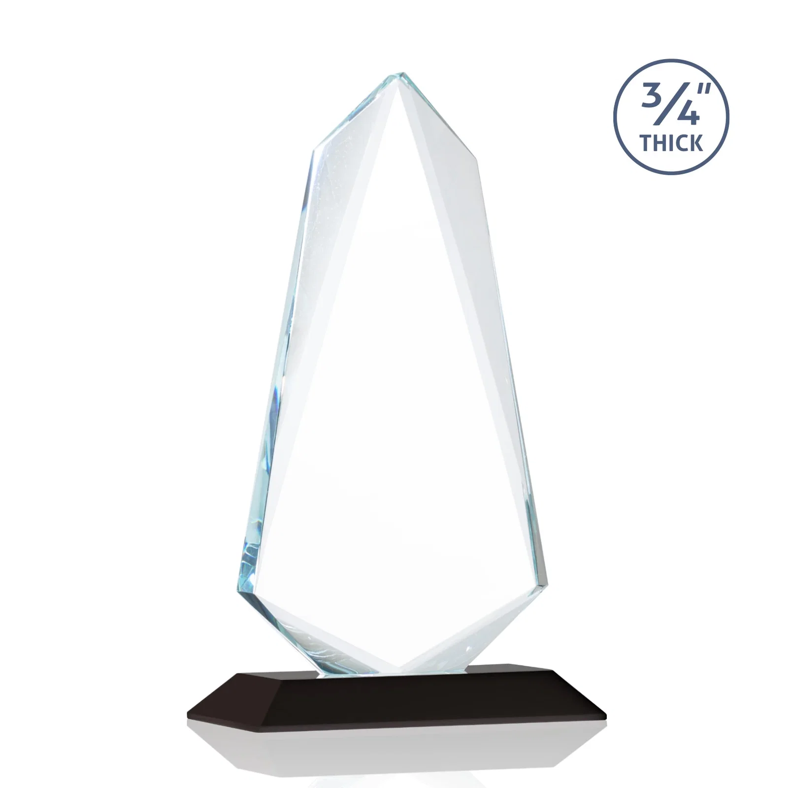 Personalized Starfire Crystal Arrow Award with Wood or Crystal Mitered Base, with your logo for dealer and partner awards