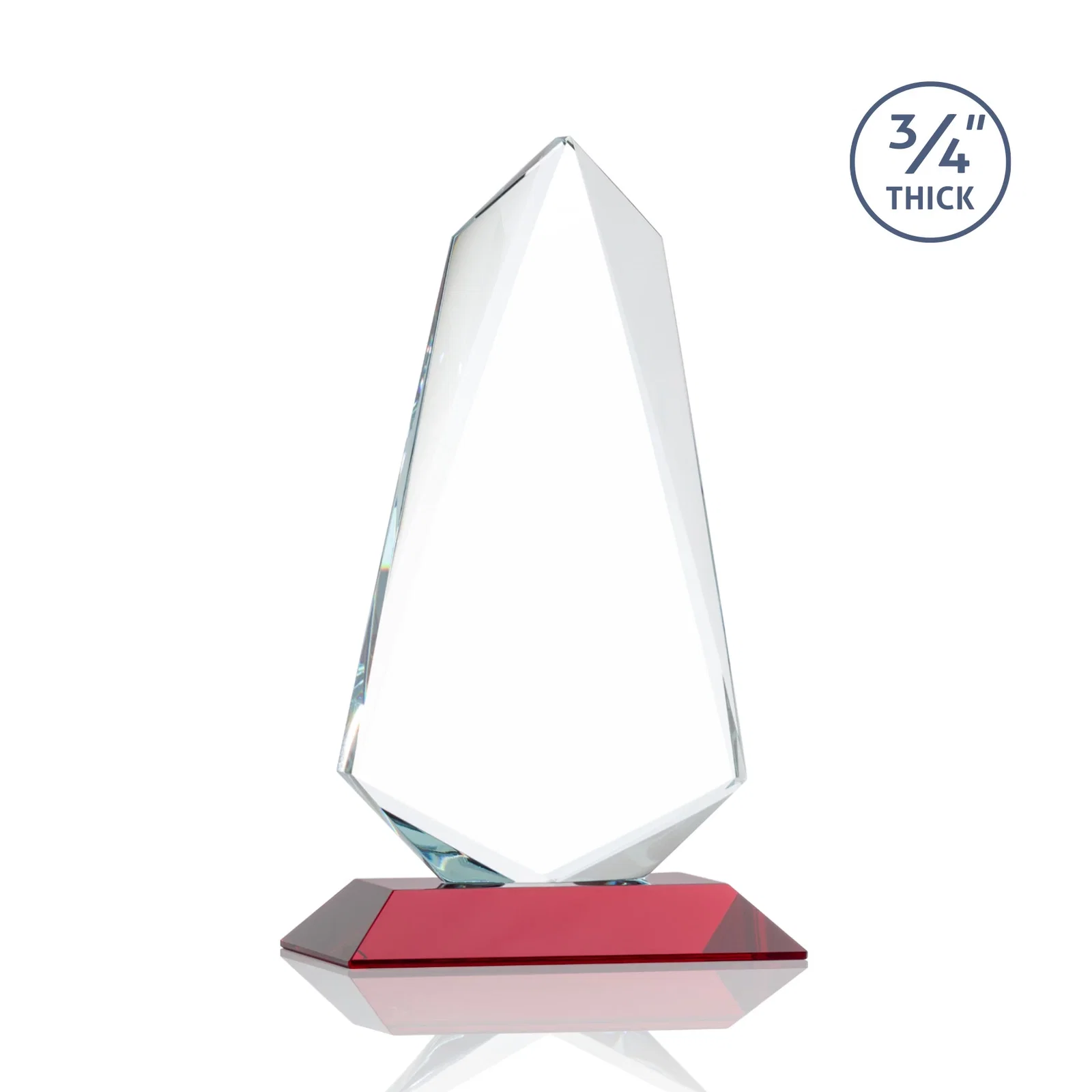 Promotional Starfire Crystal Arrow Award with Wood or Crystal Mitered Base, with your logo for sales achievement awards