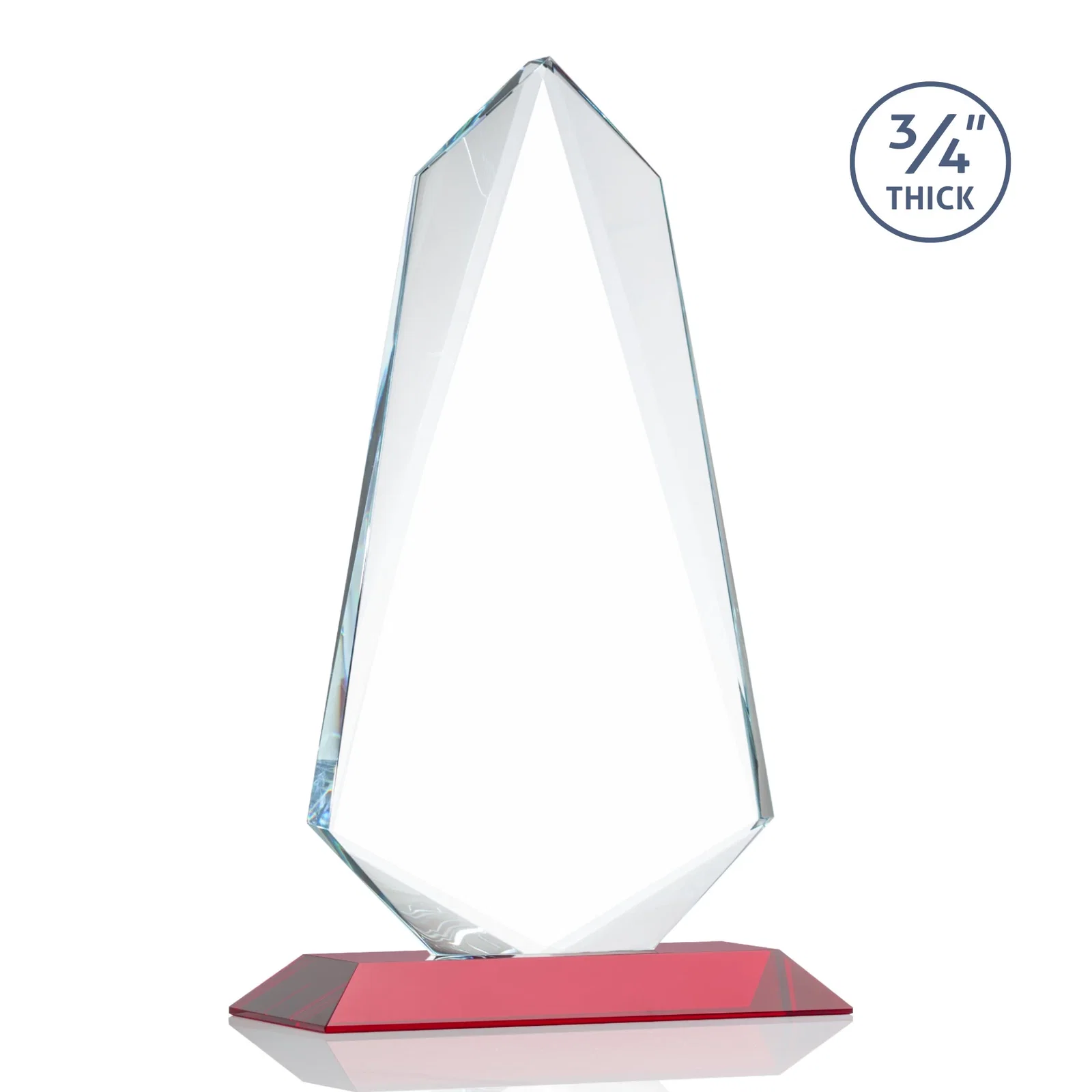 Promotional Starfire Crystal Arrow Award with Wood or Crystal Mitered Base, with your logo for team milestone celebrations