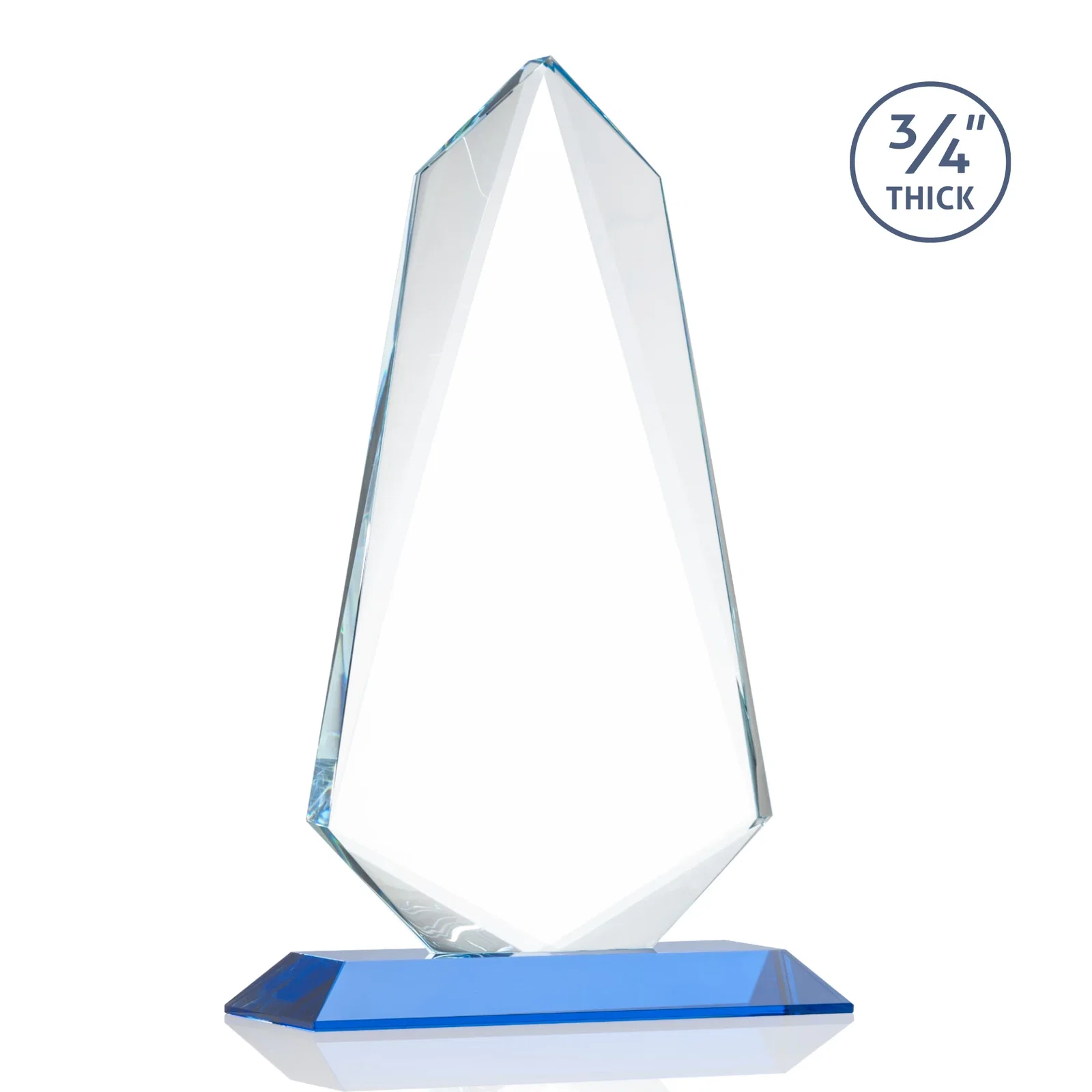 Promotional Starfire Crystal Arrow Award with Wood or Crystal Mitered Base, with your logo for safety achievement programs