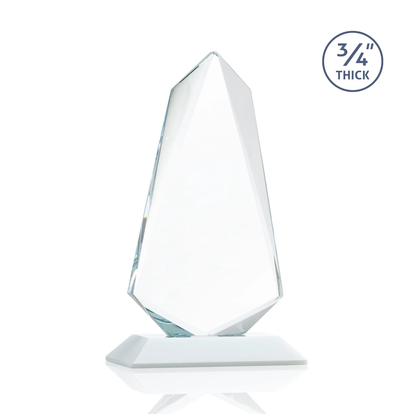 Promotional Starfire Crystal Arrow Award with Wood or Crystal Mitered Base, with your logo for volunteer appreciation