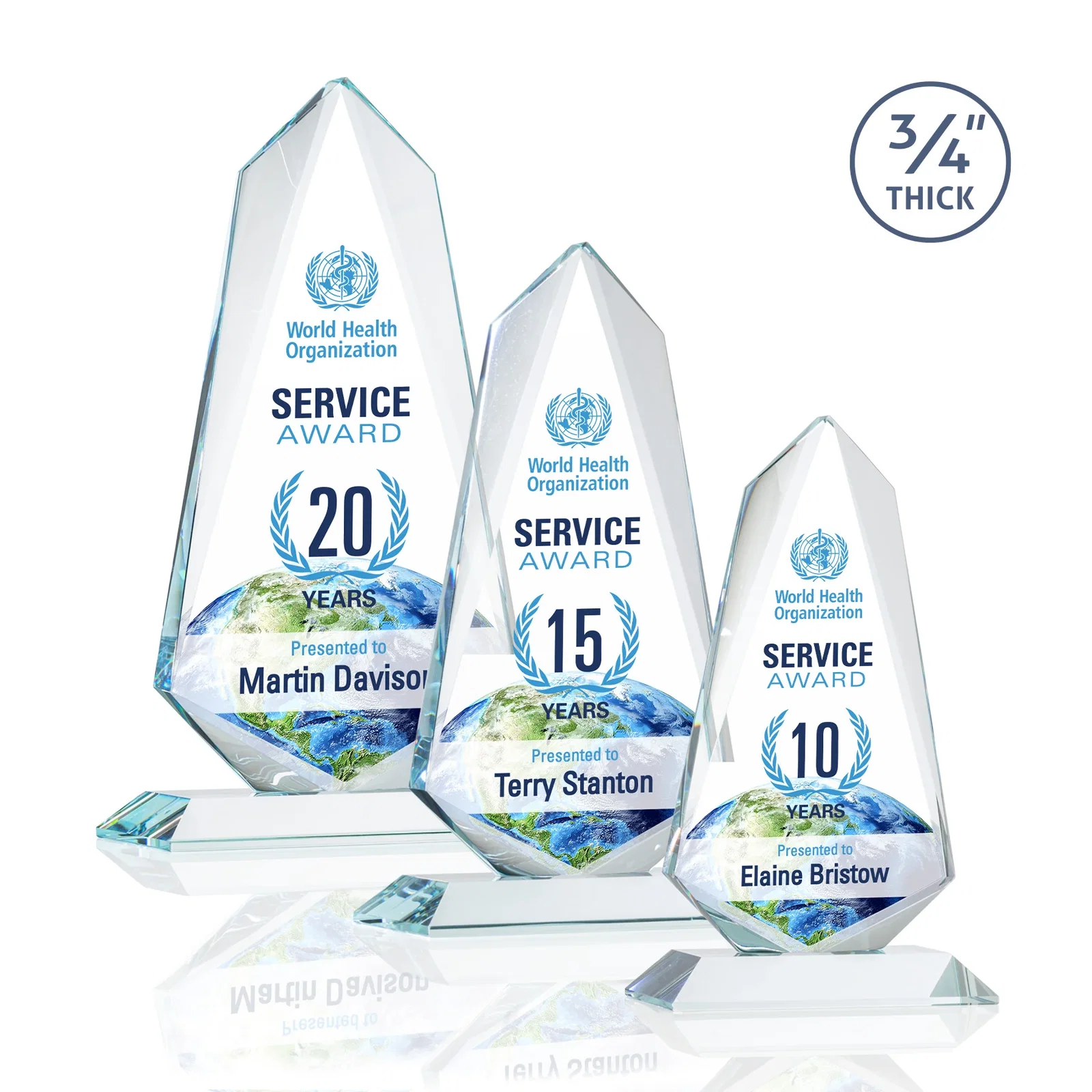 Promotional Starfire Crystal Arrow Award with Wood or Crystal Mitered Base for safety achievement programs