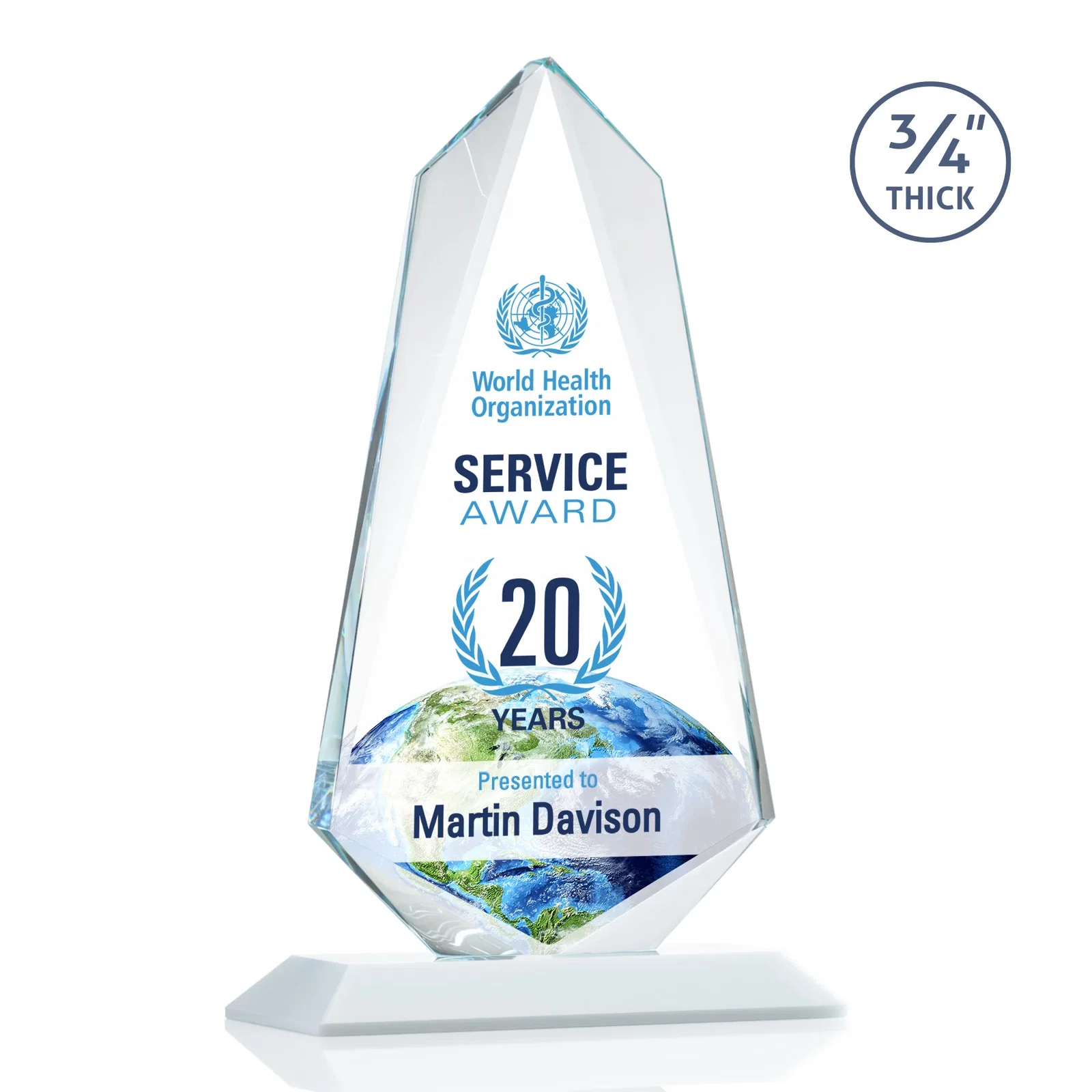 Customized Starfire Crystal Arrow Award with Wood or Crystal Mitered Base for sales achievement awards