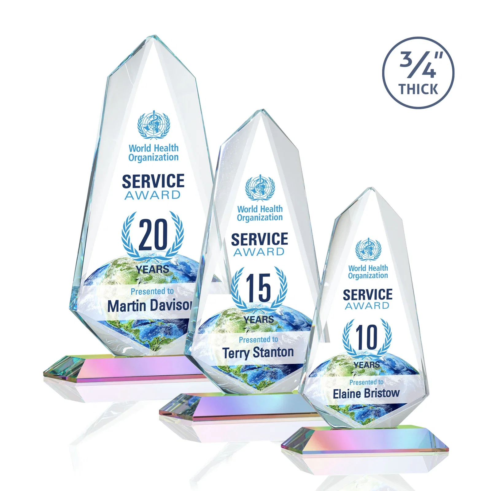 Custom Starfire Crystal Arrow Award with Wood or Crystal Mitered Base, with your logo for safety achievement programs