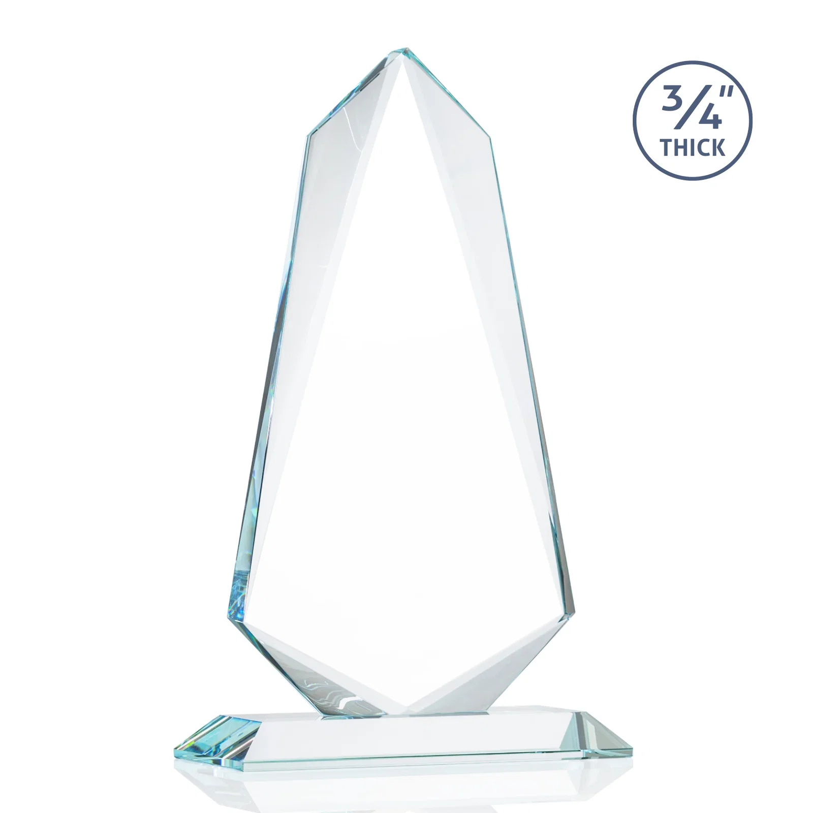 Personalized Starfire Crystal Arrow Award with Wood or Crystal Mitered Base, with your logo for service anniversary gifts