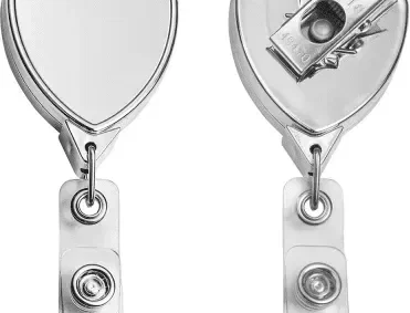 Shield Chrome Retractable Id Badge Reel — view 2