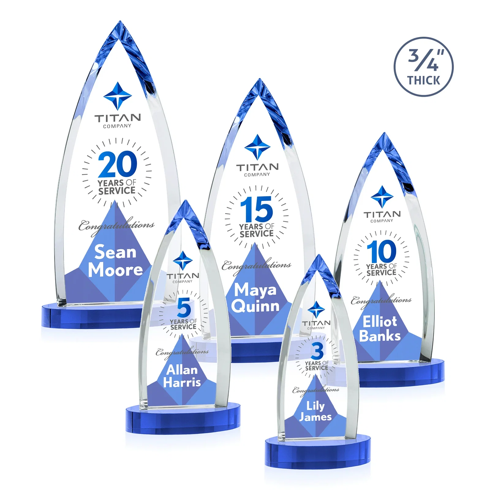 Promotional Starfire Crystal Arrowhead Award on Round Crystal Base, with your logo for retirement presentations