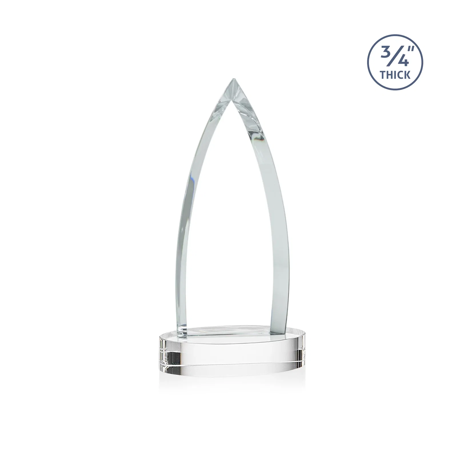 Branded Starfire Crystal Arrowhead Award on Round Crystal Base, with your logo for donor appreciation