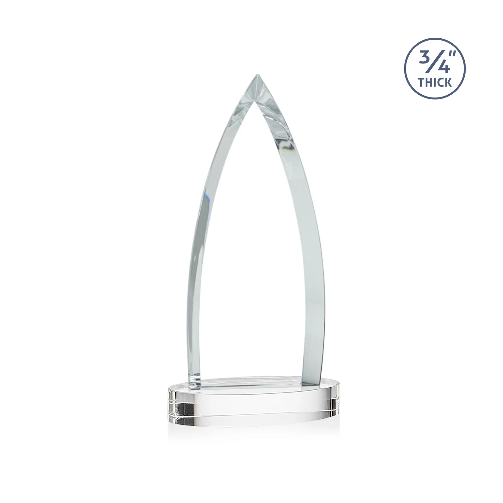 Branded Starfire Crystal Arrowhead Award on Round Crystal Base, with your logo for graduation ceremonies