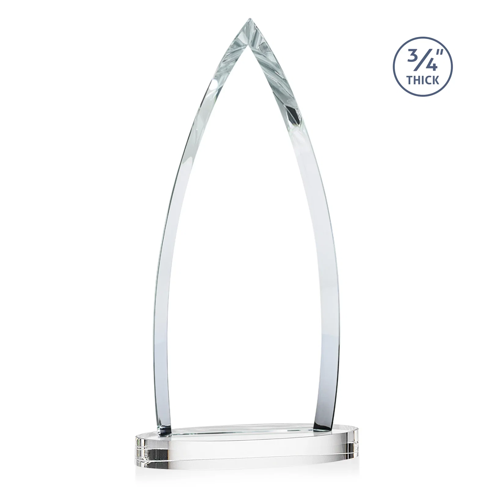 Branded Starfire Crystal Arrowhead Award on Round Crystal Base, with your logo for dealer and partner awards