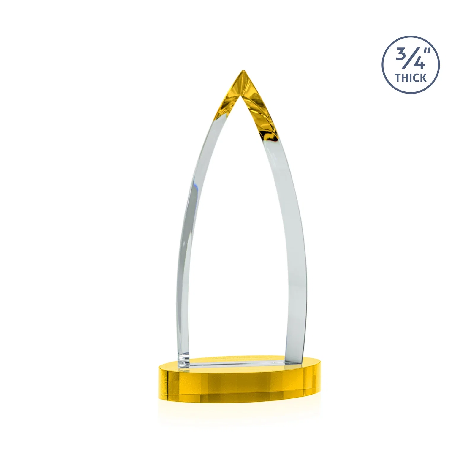 Custom printed Starfire Crystal Arrowhead Award on Round Crystal Base, with your logo for team milestone celebrations
