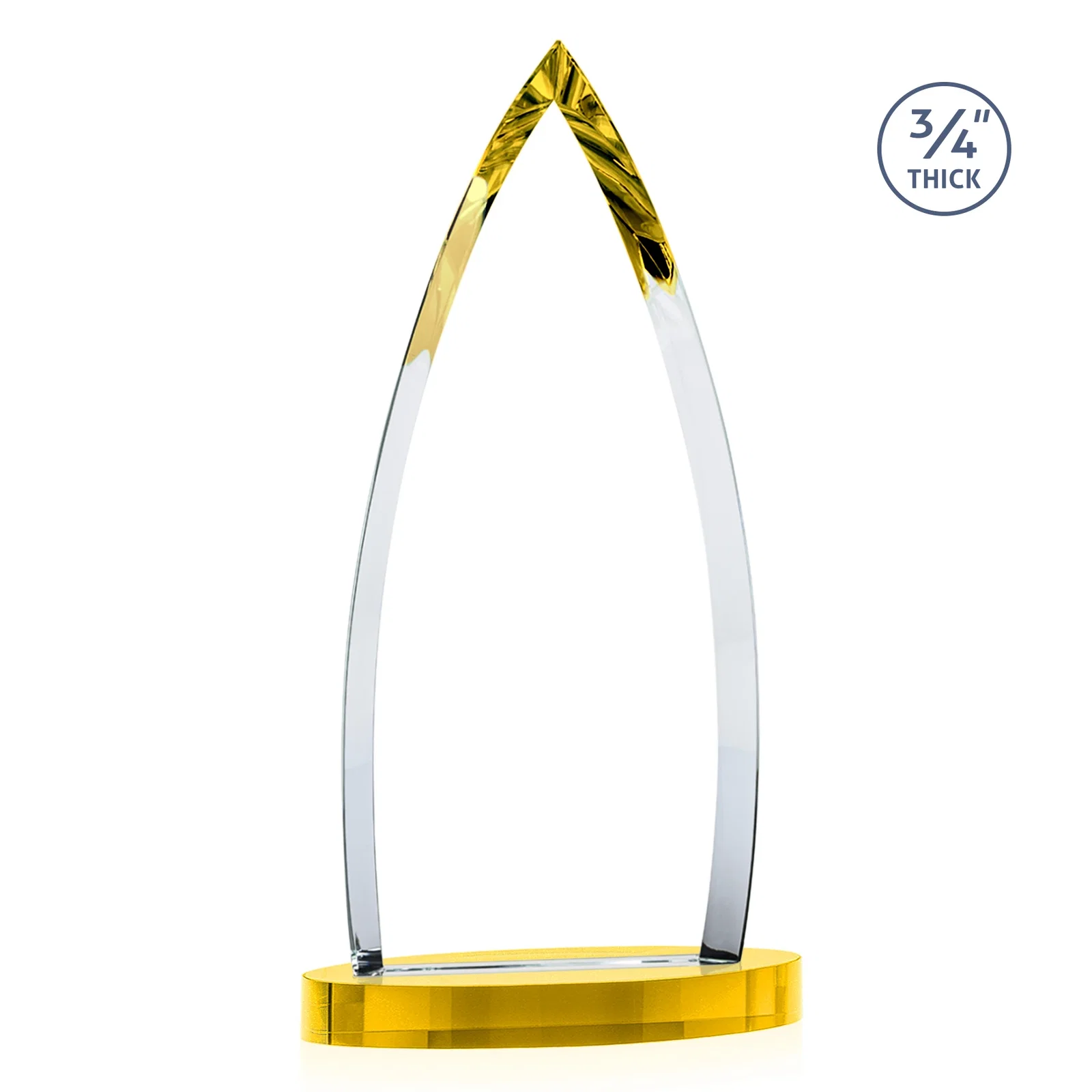 Custom printed Starfire Crystal Arrowhead Award on Round Crystal Base, with your logo for safety achievement programs
