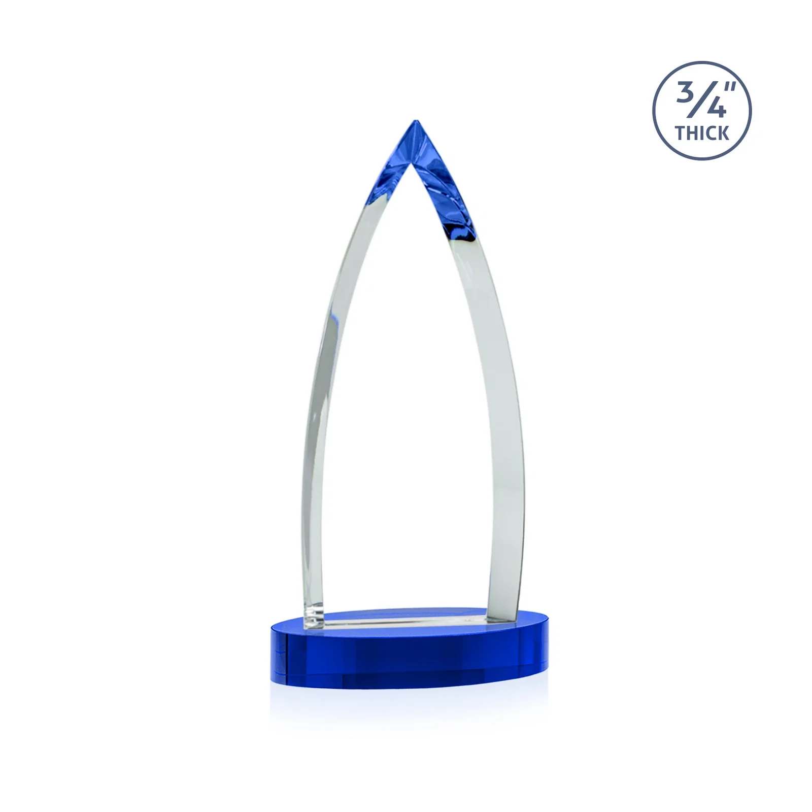 Customized Starfire Crystal Arrowhead Award on Round Crystal Base, with your logo for safety achievement programs