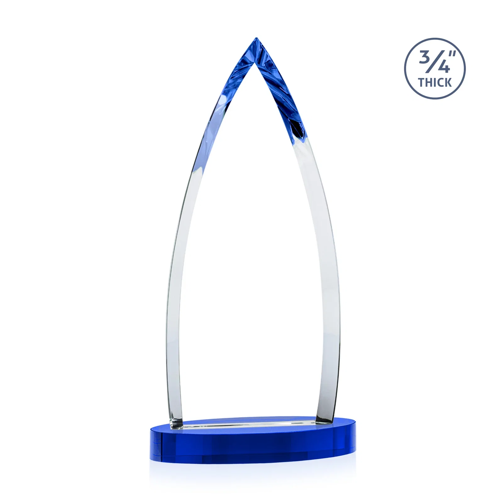 Customized Starfire Crystal Arrowhead Award on Round Crystal Base, with your logo for dealer and partner awards
