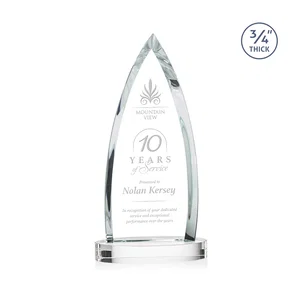 Starfire Crystal Arrowhead Award on Round Crystal Base