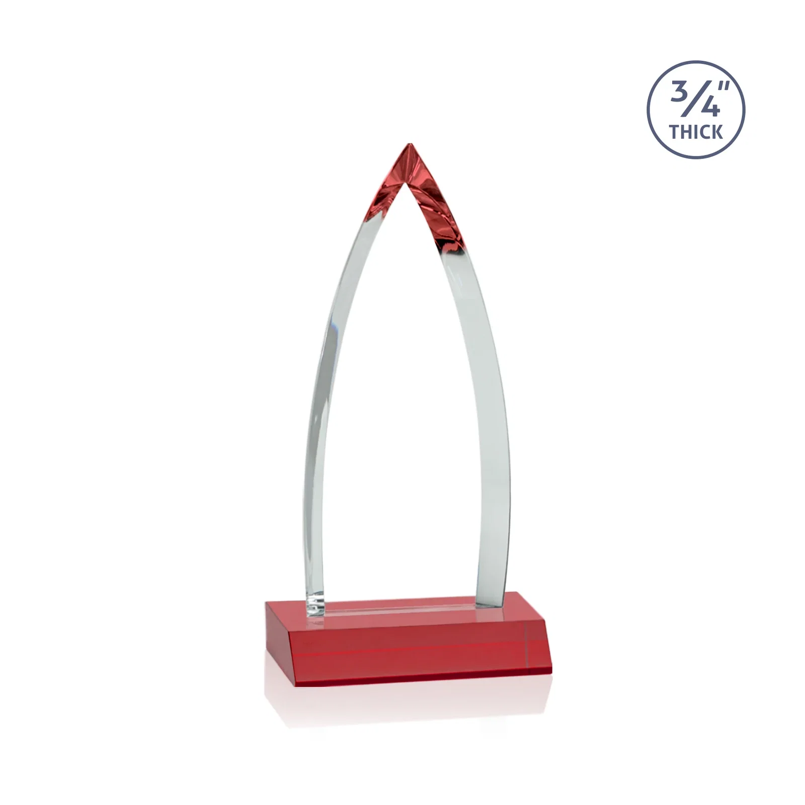 Branded Starfire Crystal Arrowhead Award with Second Etch on Mitered Base, awards, with your logo for corporate award ceremonies