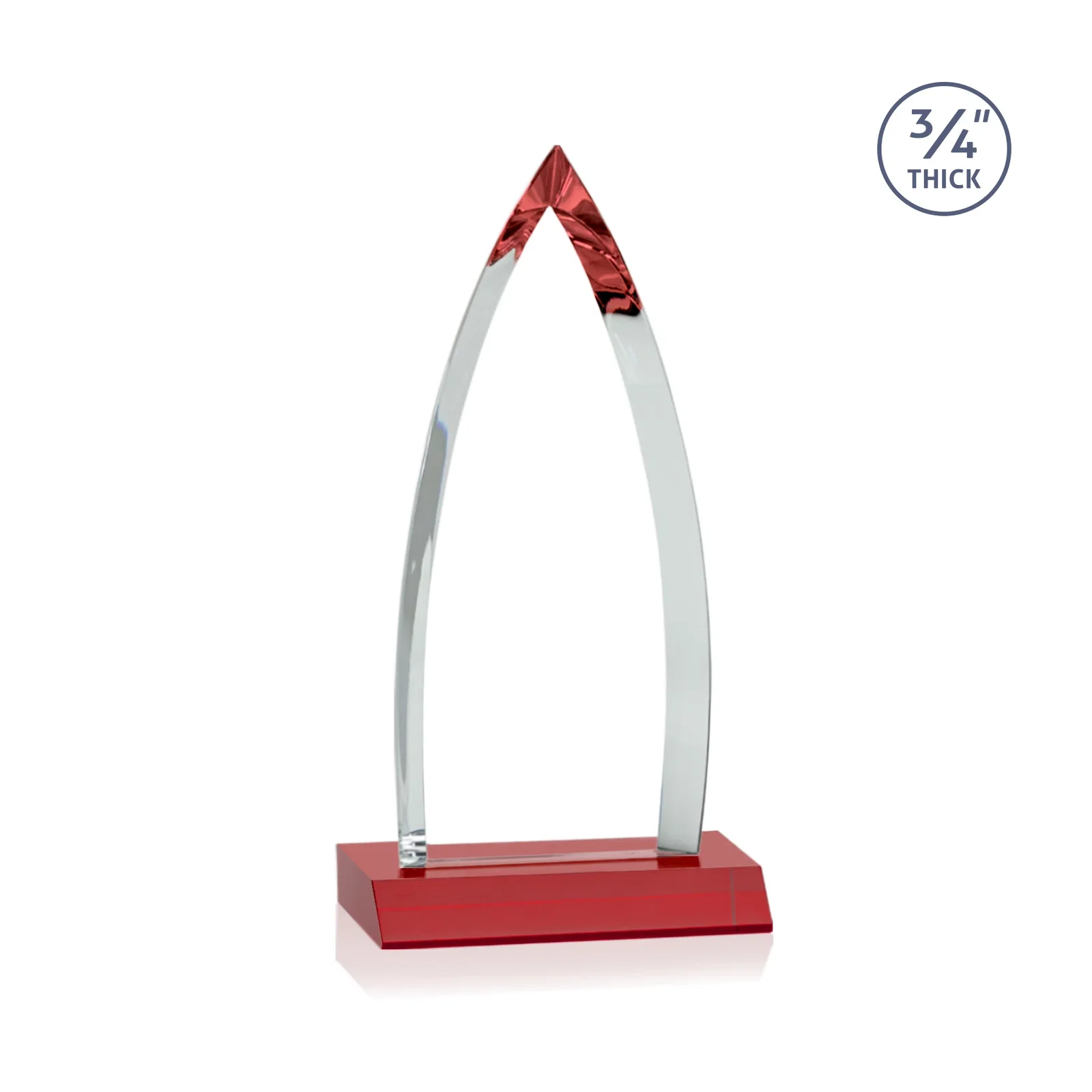 Branded Starfire Crystal Arrowhead Award with Second Etch on Mitered Base, awards, with your logo for service anniversary gifts