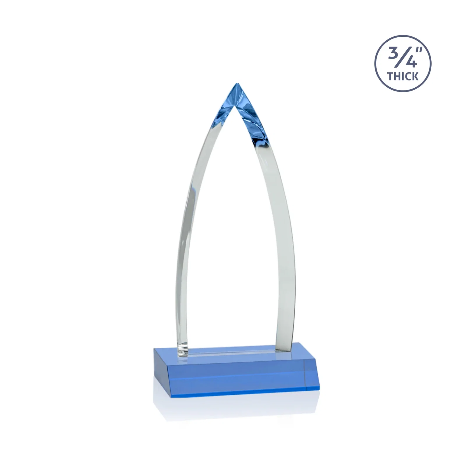 Branded Starfire Crystal Arrowhead Award with Second Etch on Mitered Base, awards, with your logo for donor appreciation
