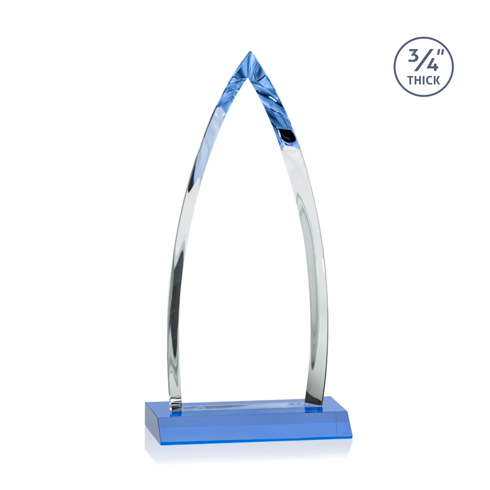 Branded Starfire Crystal Arrowhead Award with Second Etch on Mitered Base, awards, with your logo for safety achievement programs
