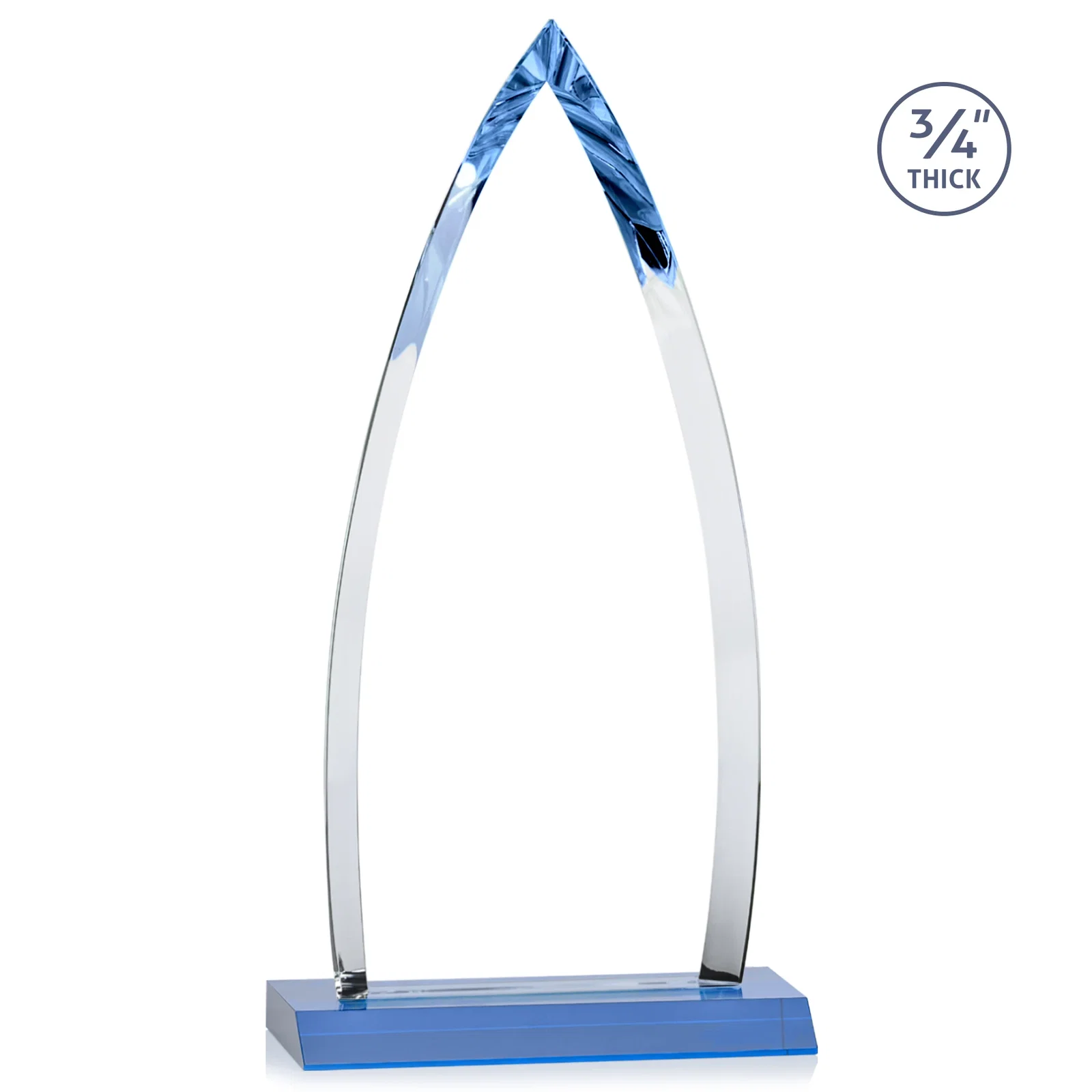 Branded Starfire Crystal Arrowhead Award with Second Etch on Mitered Base, awards, with your logo for dealer and partner awards