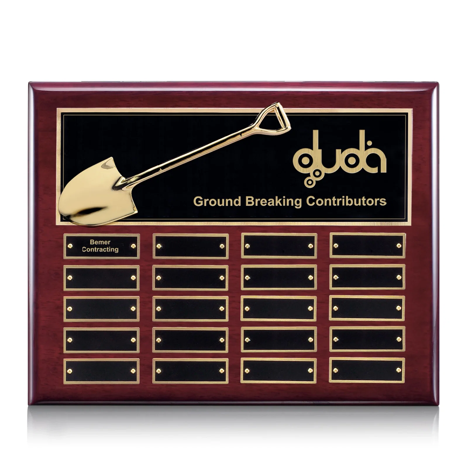 Custom Piano Finish Perpetual Plaque on Rosewood for service anniversary gifts