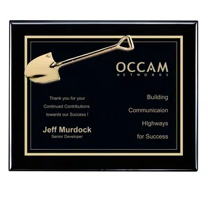 Rosewood or Black Ceremonial Plaque with Shovel Key or Gavel