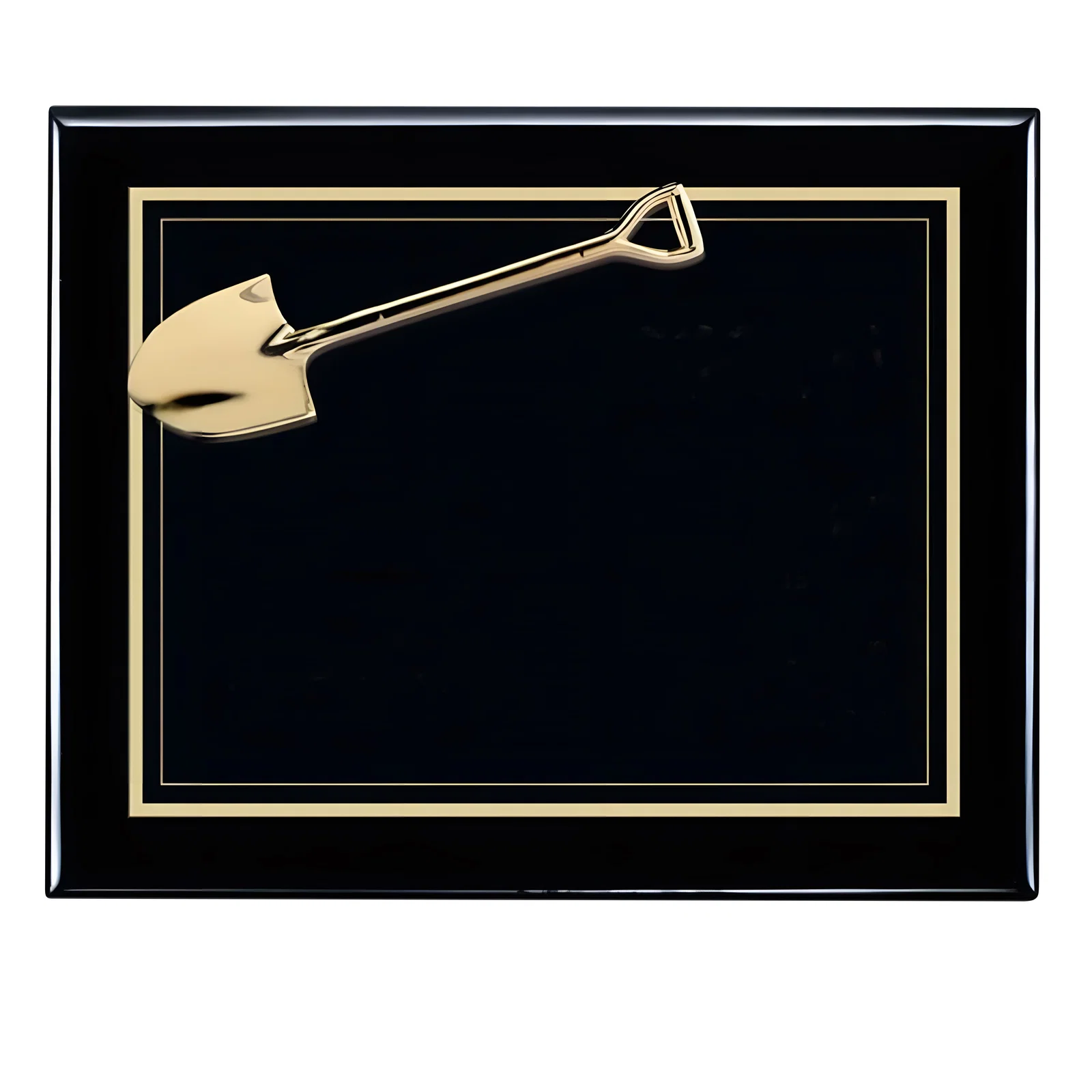 Custom Rosewood or Black Ceremonial Plaque with Shovel Key or Gavel for service anniversary gifts