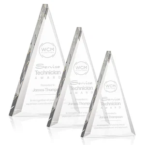 Acrylic Triangle Award with Beveled Edges on All Three Sides