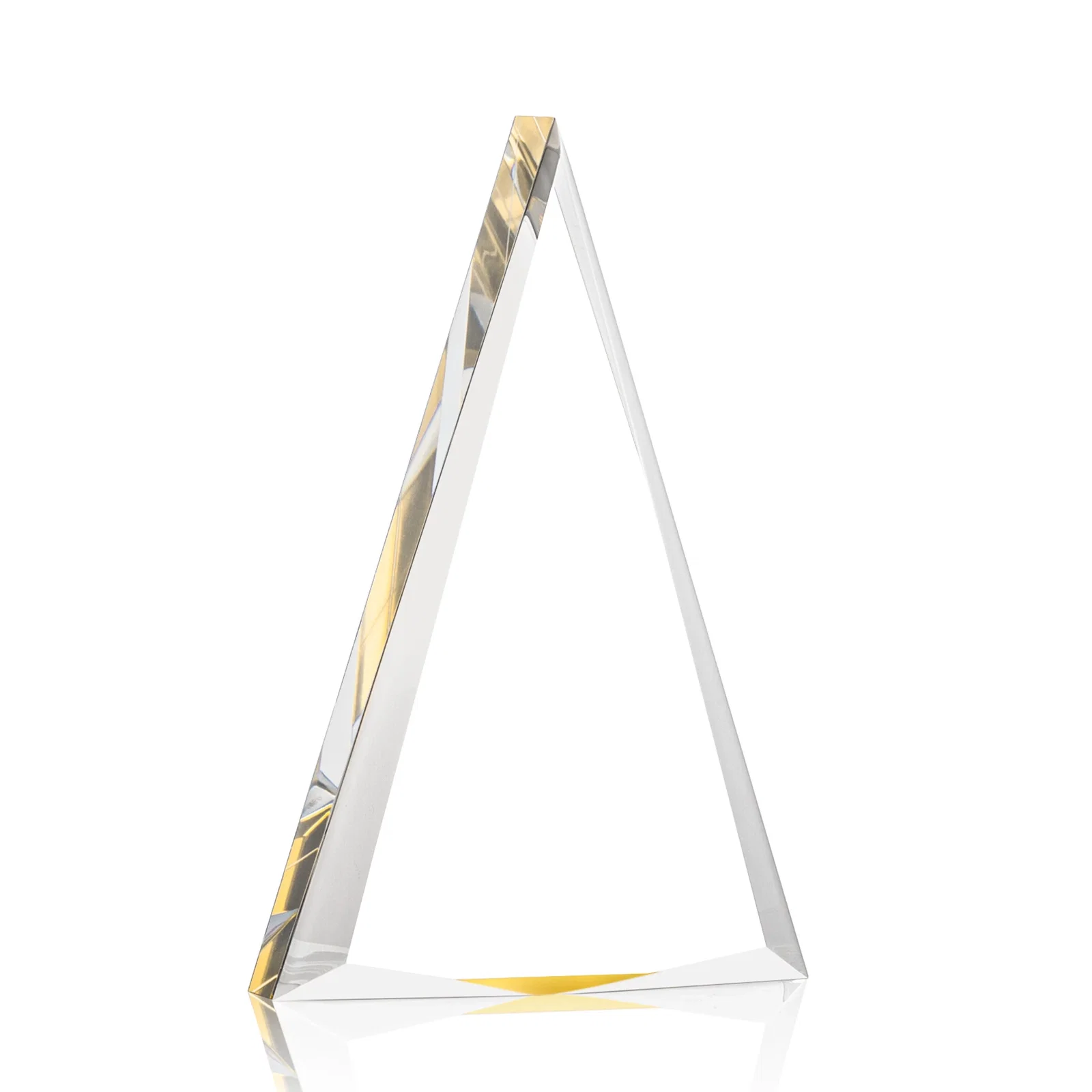 Promotional Acrylic Triangle Award with Beveled Edges on All Three Sides for retirement presentations