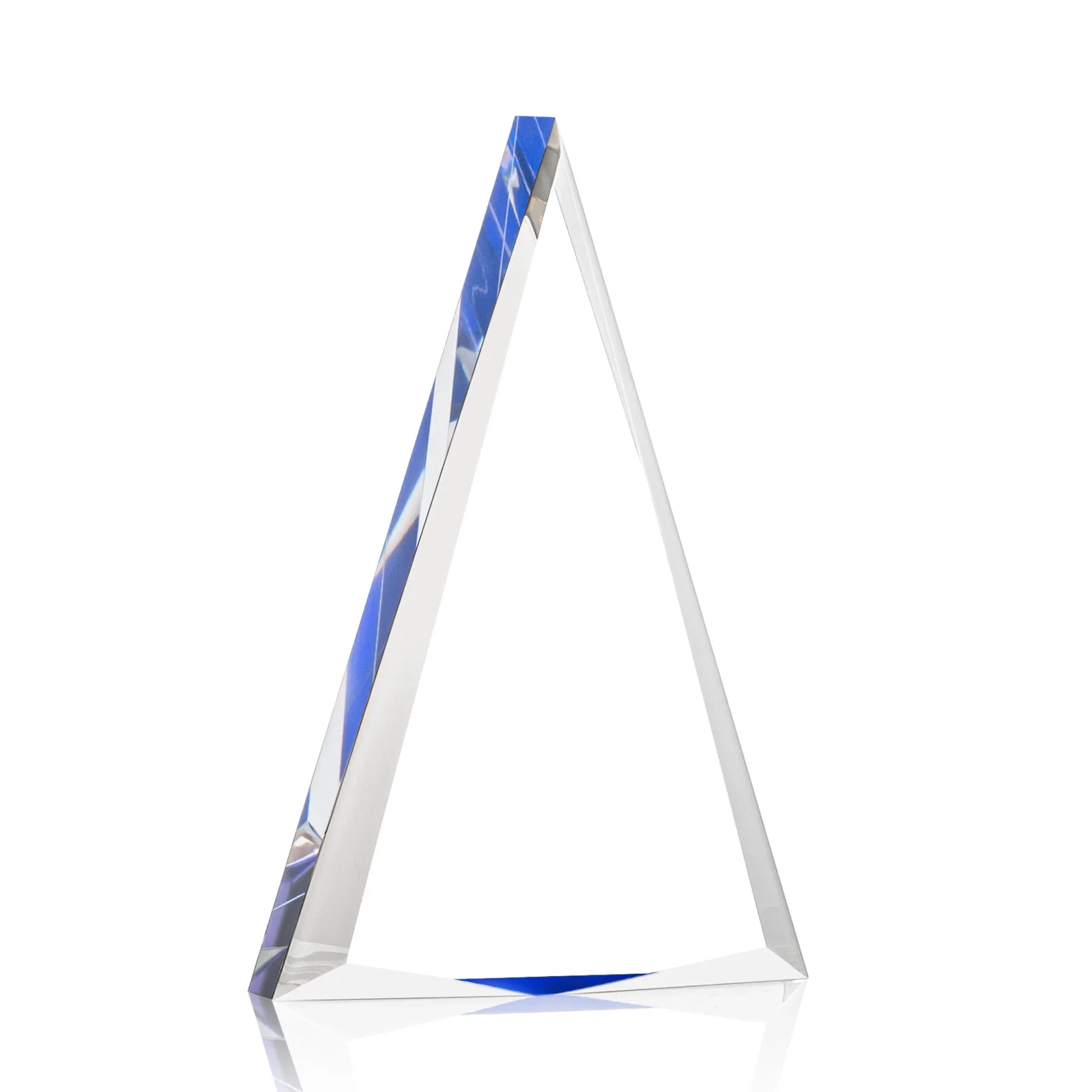 Promotional Acrylic Triangle Award with Beveled Edges on All Three Sides for graduation ceremonies