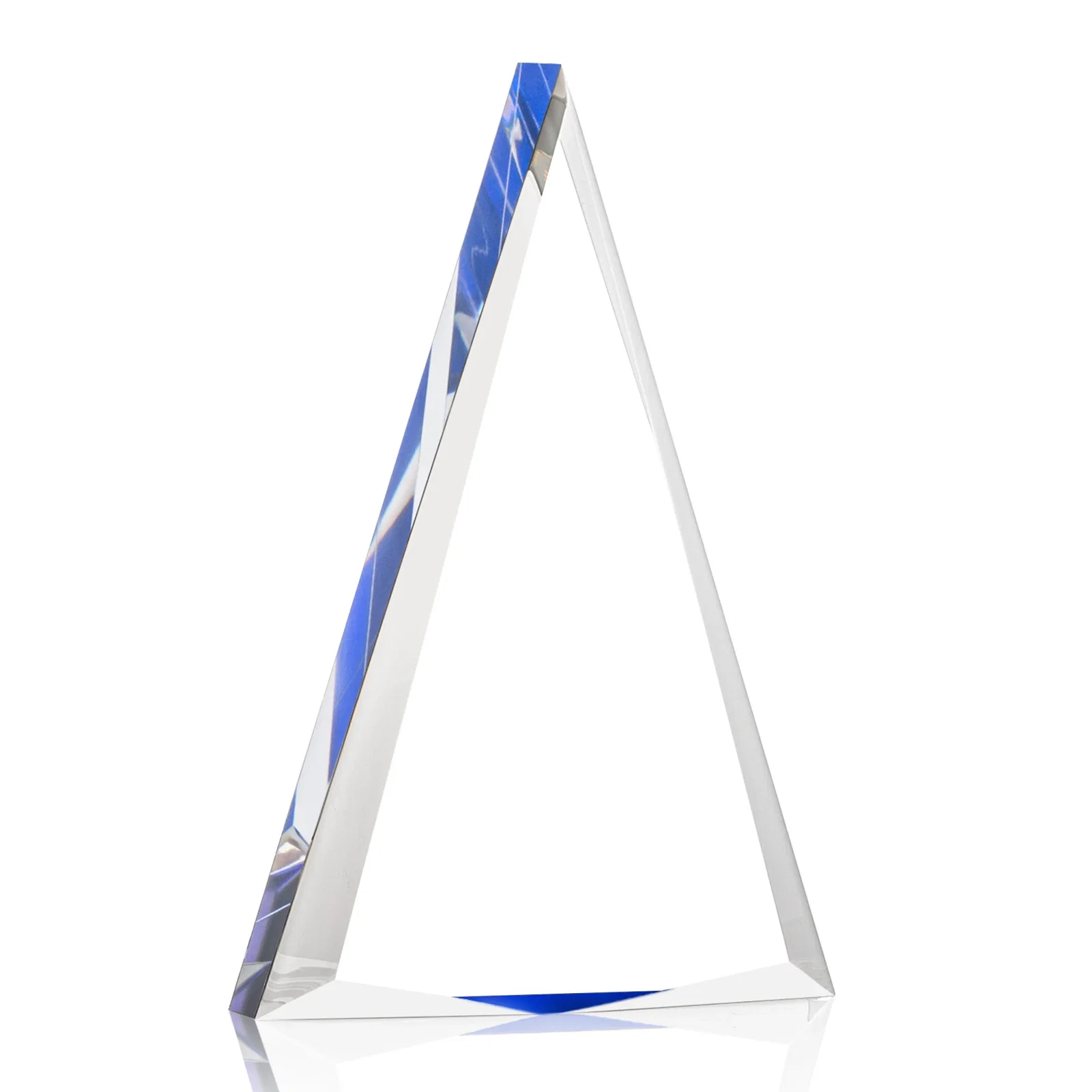 Promotional Acrylic Triangle Award with Beveled Edges on All Three Sides for safety achievement programs