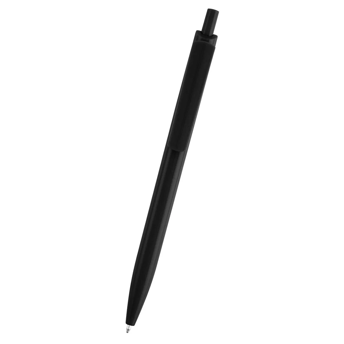 Side profile of the recycled plastic pen showing its overall shape