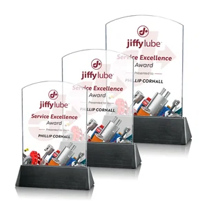 Starfire Crystal Arch Award on a Black Aluminum Base