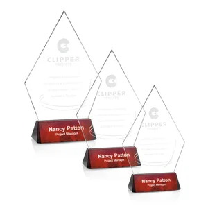 Starfire Crystal Diamond Award With Dual Engraving Spots
